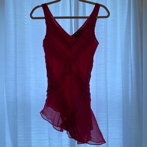 Ideology Bold Red Silk Blouse